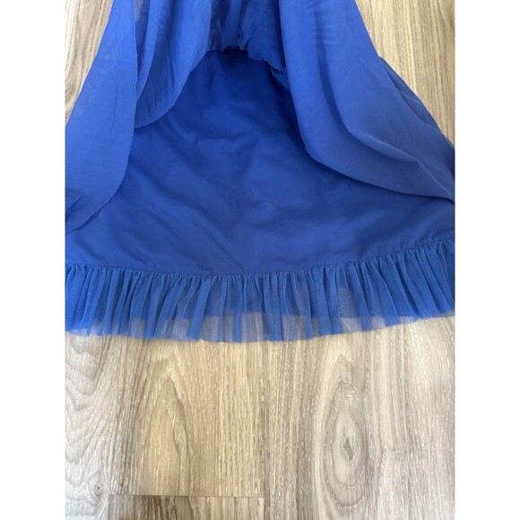 NEW BCBGMAXAZRIA BLUE SAPPHIRE BEADED TULLE DRESS BXZ6L078/M805A SIZE XS - Picture 6 of 8